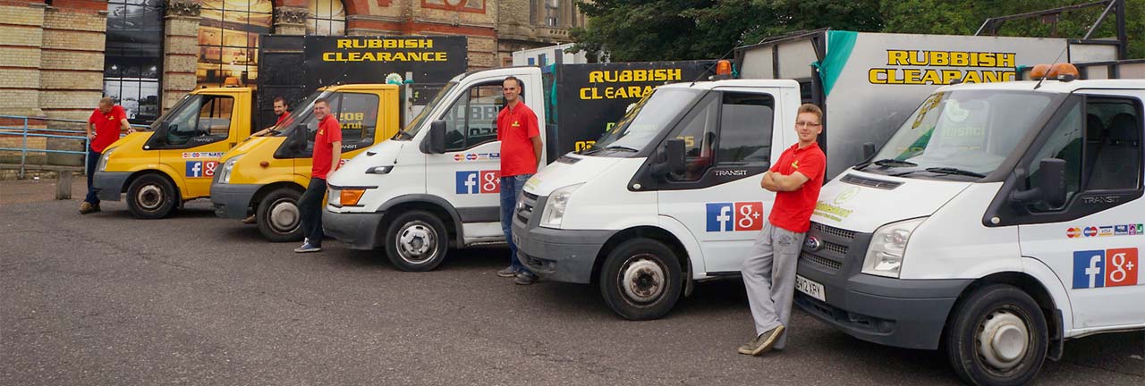 rubbish removal team vans in london uk